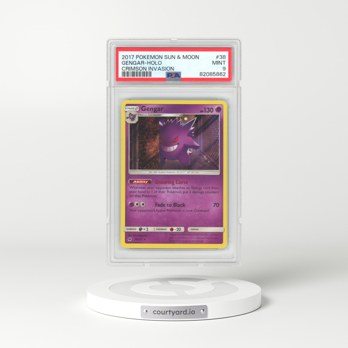 2017 Crimson Invasion #38 Gengar - Holo (PSA 9 MINT)