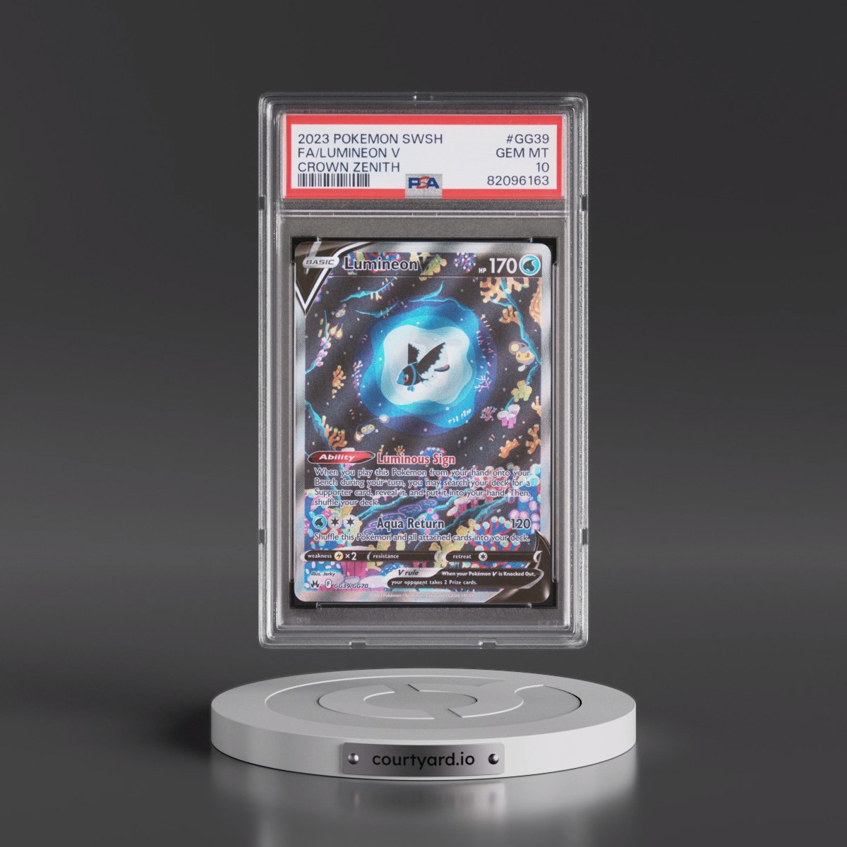 2023 Pokémon Sword and Shield Crown Zenith #GG39 Lumineon V - Holo Full Art (PSA 10 GEM MINT)