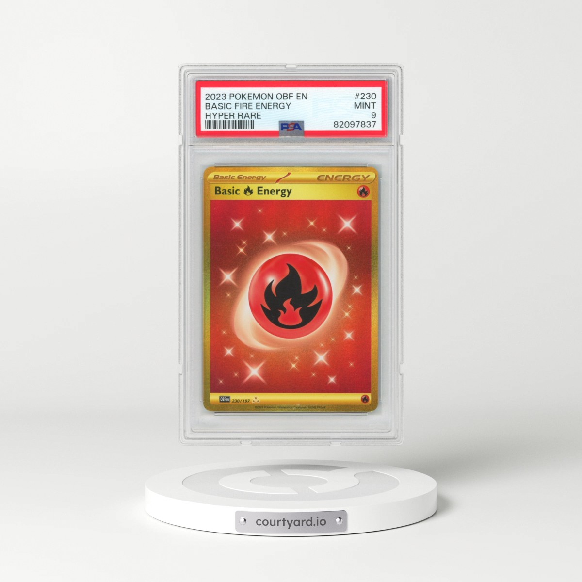 2023 Pokémon Obf EN-Obsidian Flames #230 Basic Fire Energy - Hyper Rare (PSA 9 MINT)