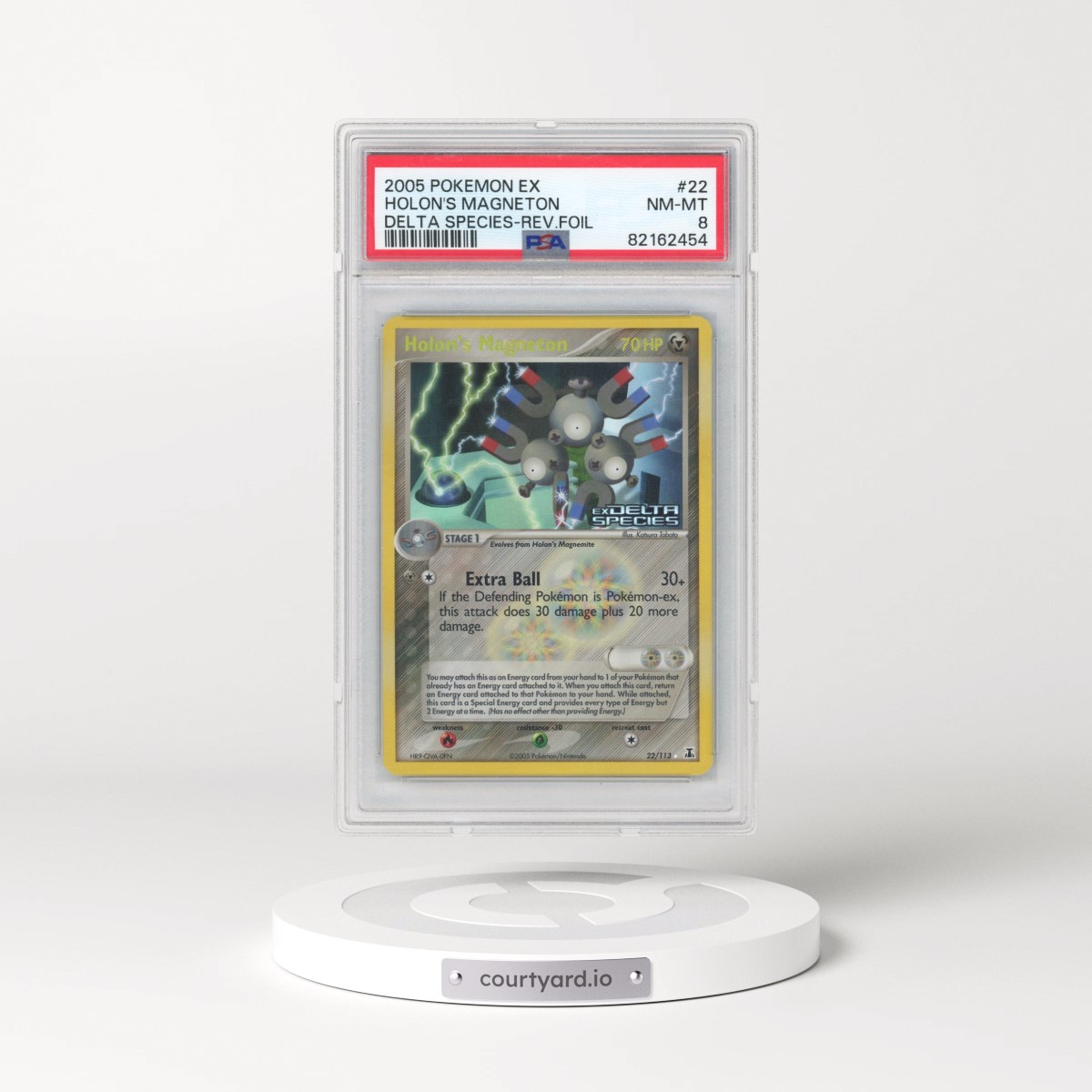 2005 Pokémon EX Delta Species #22 Holon's Magneton - Reverse Foil (PSA 8 NM-MT)