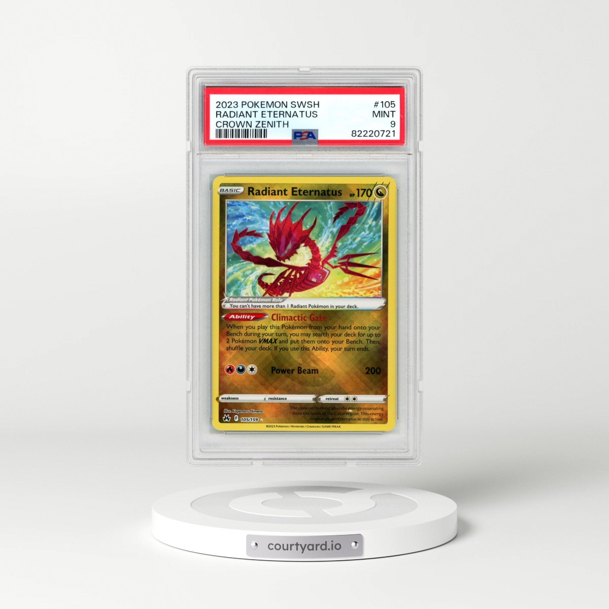 2023 Pokémon Sword and Shield Crown Zenith #105 Radiant Eternatus - Holo (PSA 9 MINT)
