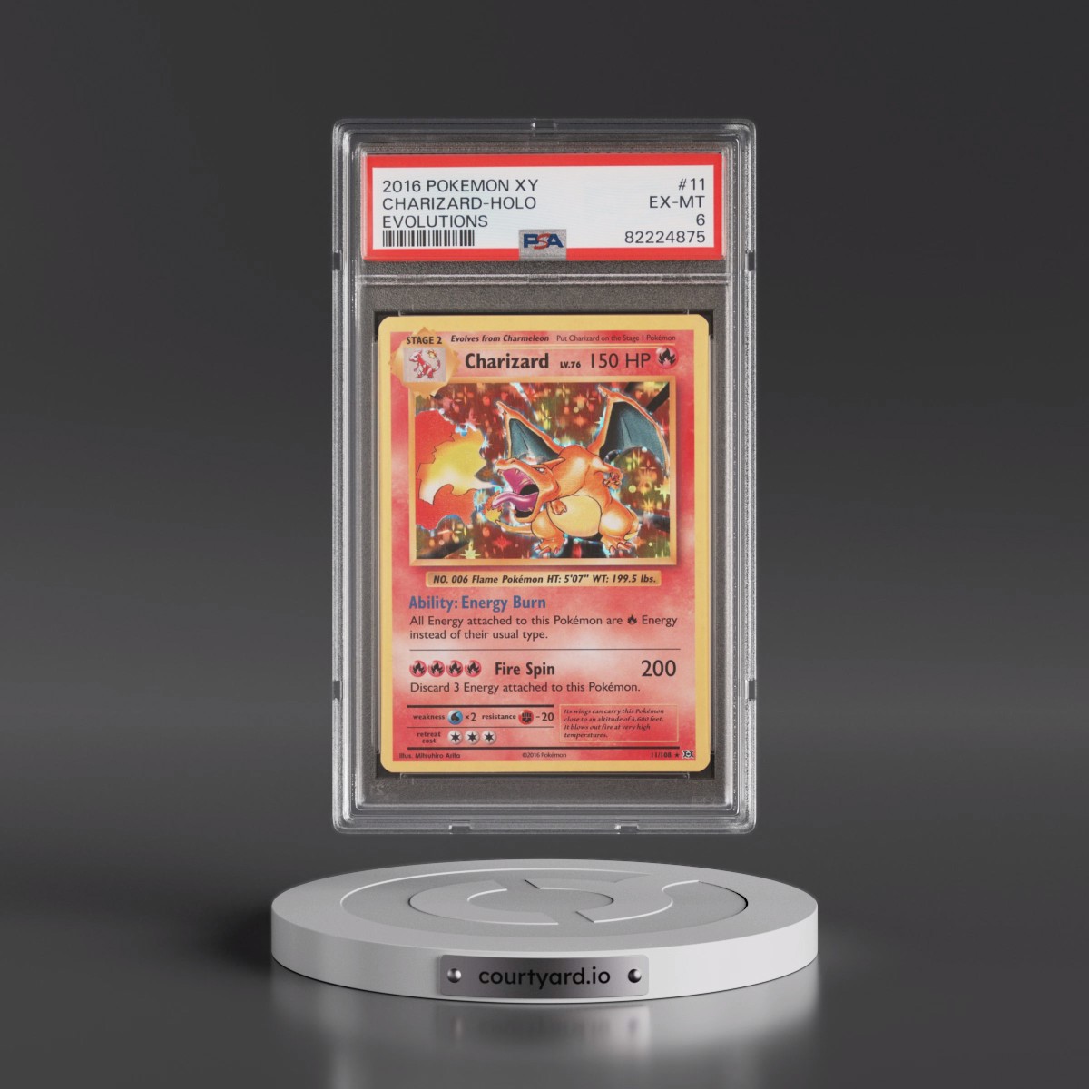 2016 Pokémon XY Evolutions #11 Charizard - Holo (PSA 6 EX-MT)