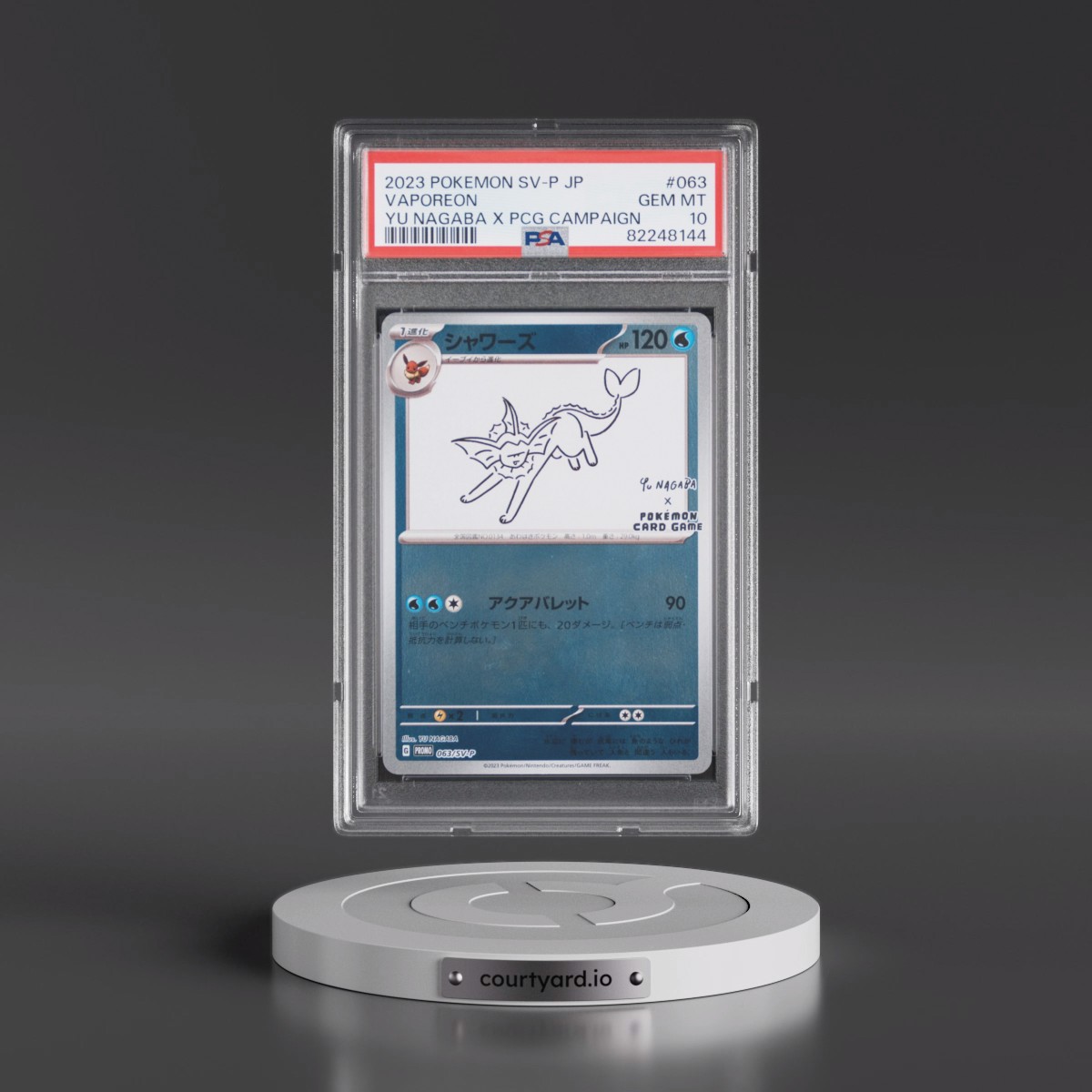 2023 Pokémon SV-P Promo #063 Vaporeon - YU Nagaba X Pokemon Card Game Campaign (PSA 10 GEM MINT)
