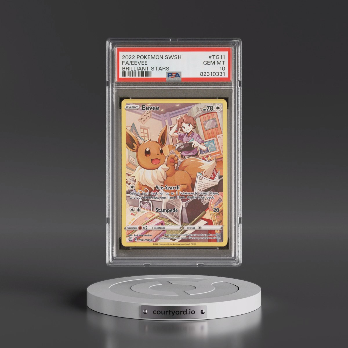 2022 Pokémon Sword & Shield Brilliant Stars #TG11 Eevee - Full Art (PSA 10 GEM MINT)