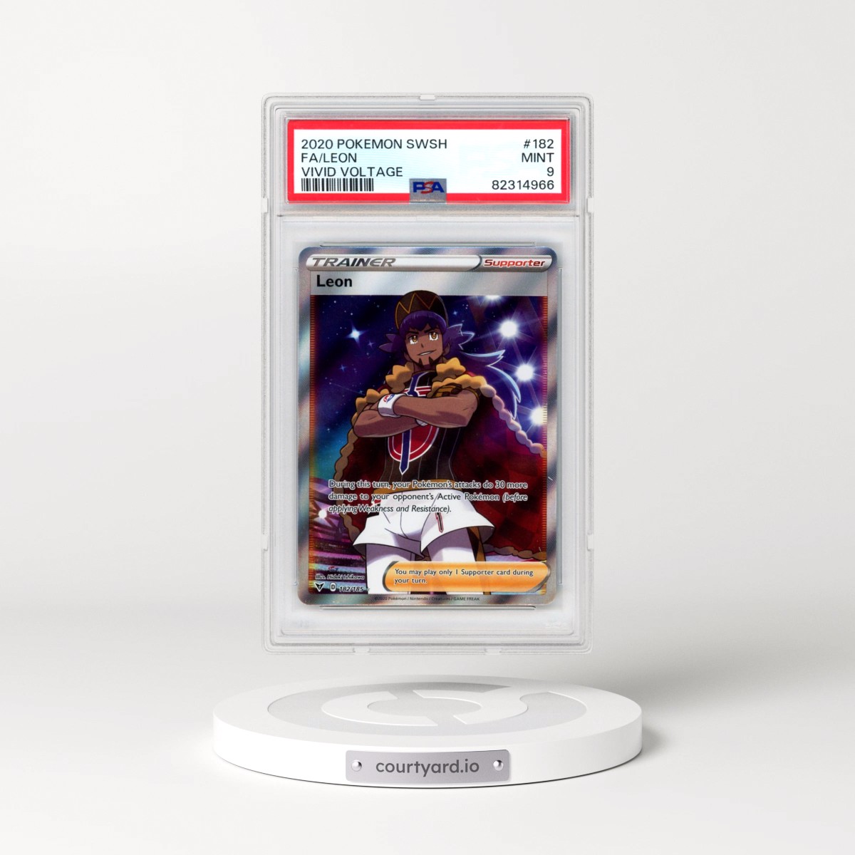 2020 Pokémon Sword & Shield Vivid Voltage #182 Leon - Full Art (PSA 9 MINT)