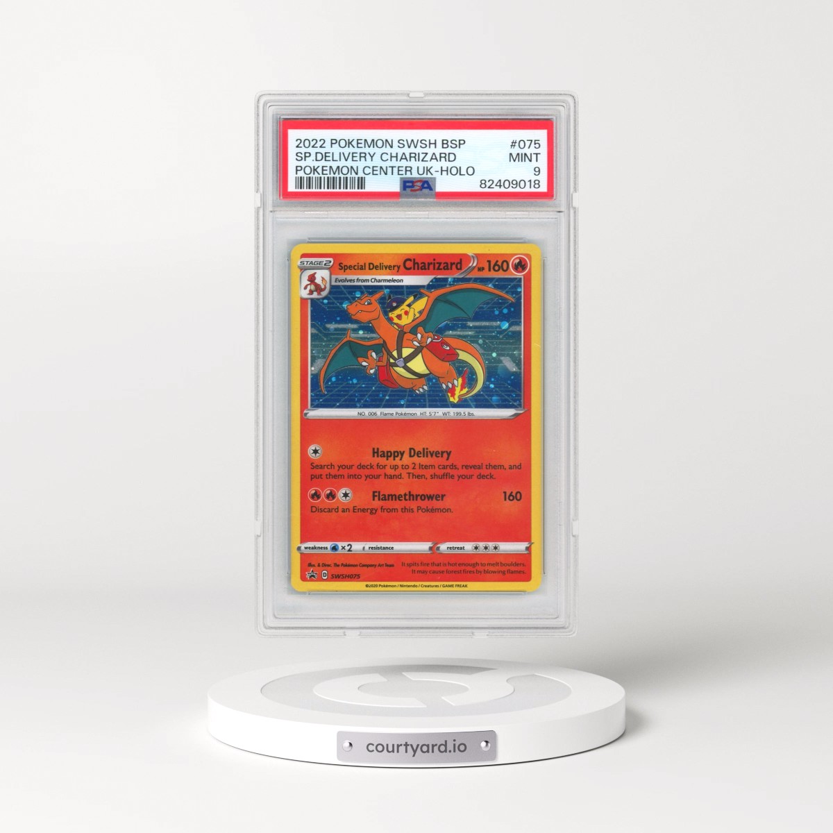 2022 Pokémon Swsh Black Star Promo #075 Special Delivery Charizard - Holo Pokemon Center United Kingdom (PSA 9 MINT)