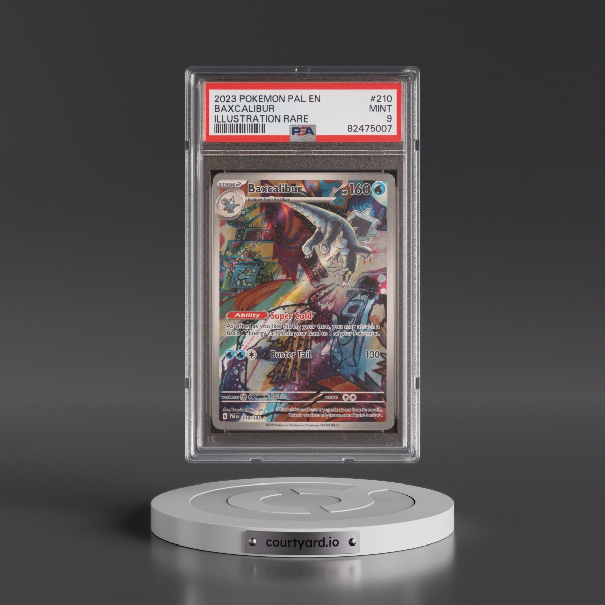 2023 Pokémon Pal EN-Paldea Evolved #210 Baxcalibur - Illustration Rare (PSA 9 MINT)