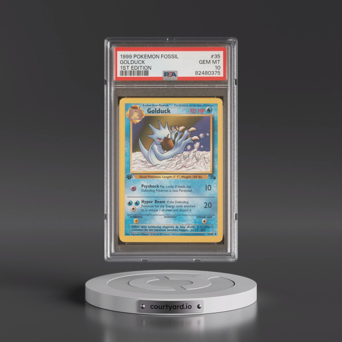 1999 Pokémon Fossil #35 Golduck - 1st Edition (PSA 10 GEM MINT)