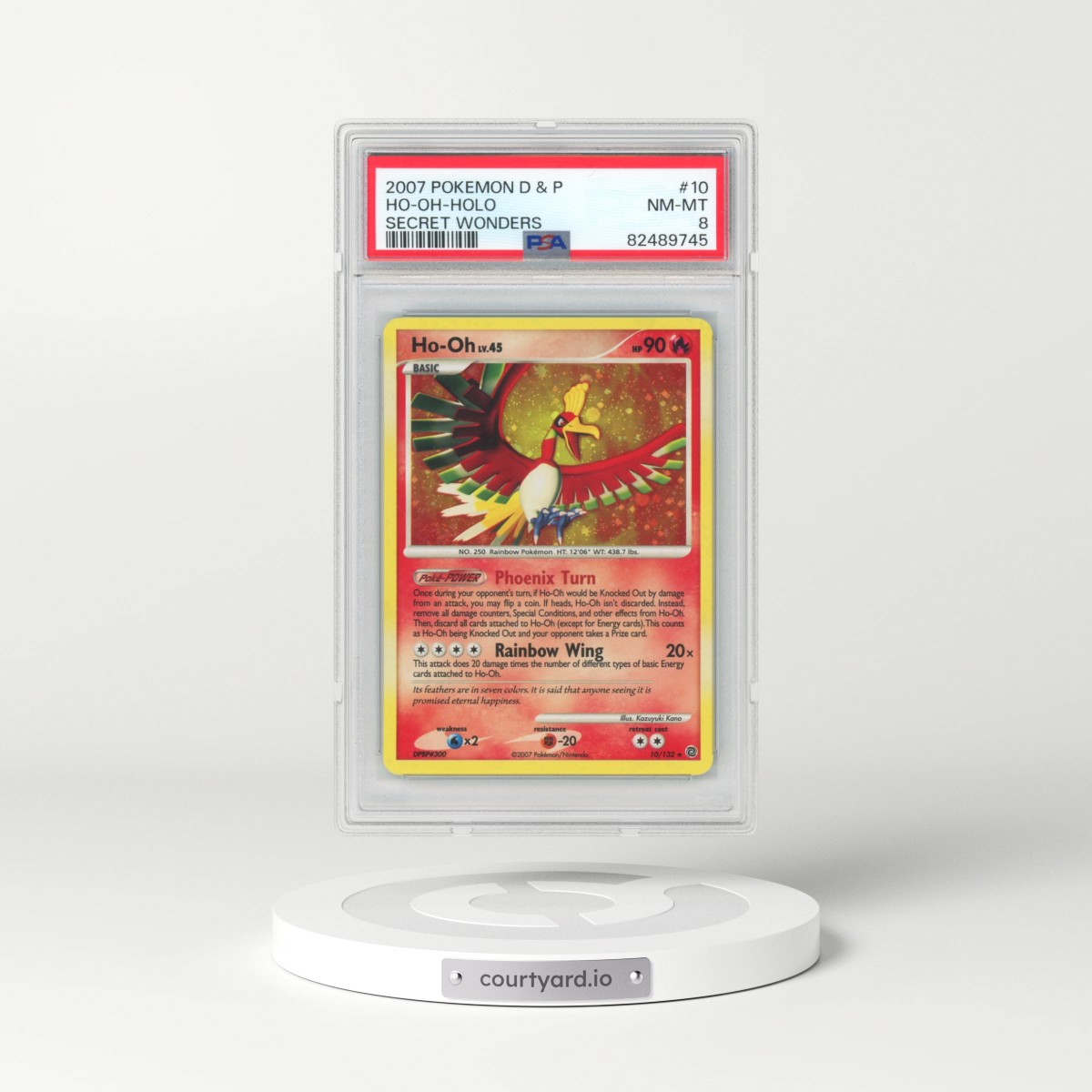 2007 Pokémon Diamond & Pearl Secret Wonders #10 HO-Oh - Holo (PSA 8 NM-MT)