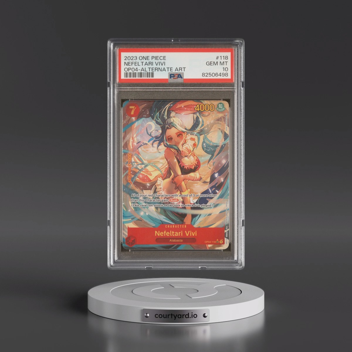 2023 One Piece OP04-Kingdoms of Intrigue #118 Nefeltari Vivi - Alternate Art (PSA 10 GEM MINT)