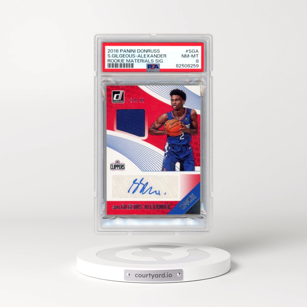 2018 Panini Donruss Rookie Materials Signatures #SGA Shai Gilgeous-Alexander (PSA 8 NM-MT)