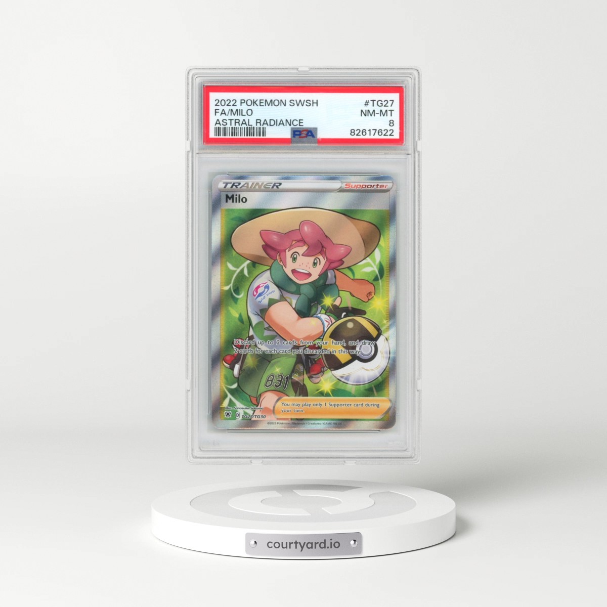 2022 Pokémon Sword & Shield Astral Radiance #TG27 Milo - Full Art (PSA 8 NM-MT)