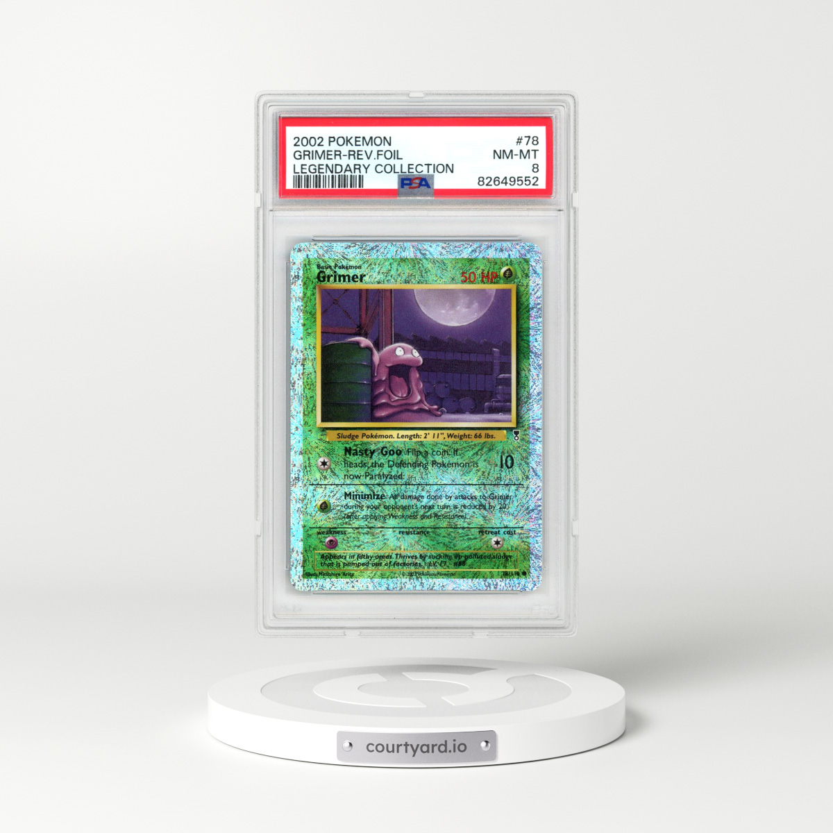 2002 Pokémon Legendary Collection #78 Grimer - Reverse Foil (PSA 8 NM-MT)