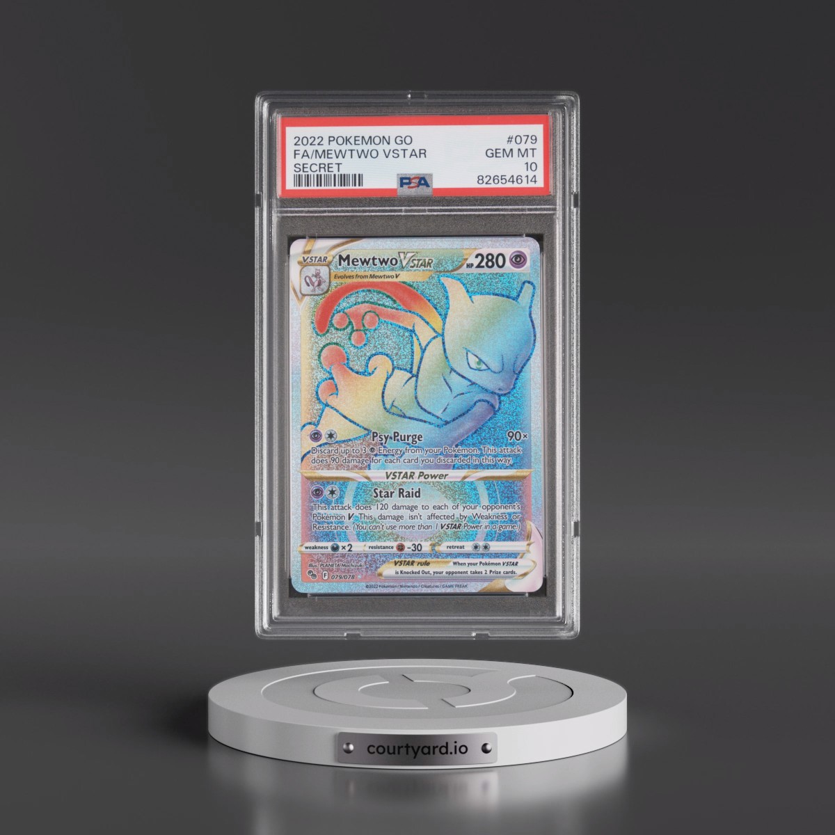 2022 Pokémon Go #079 Mewtwo Vstar - Full Art Secret (PSA 10 GEM MINT)