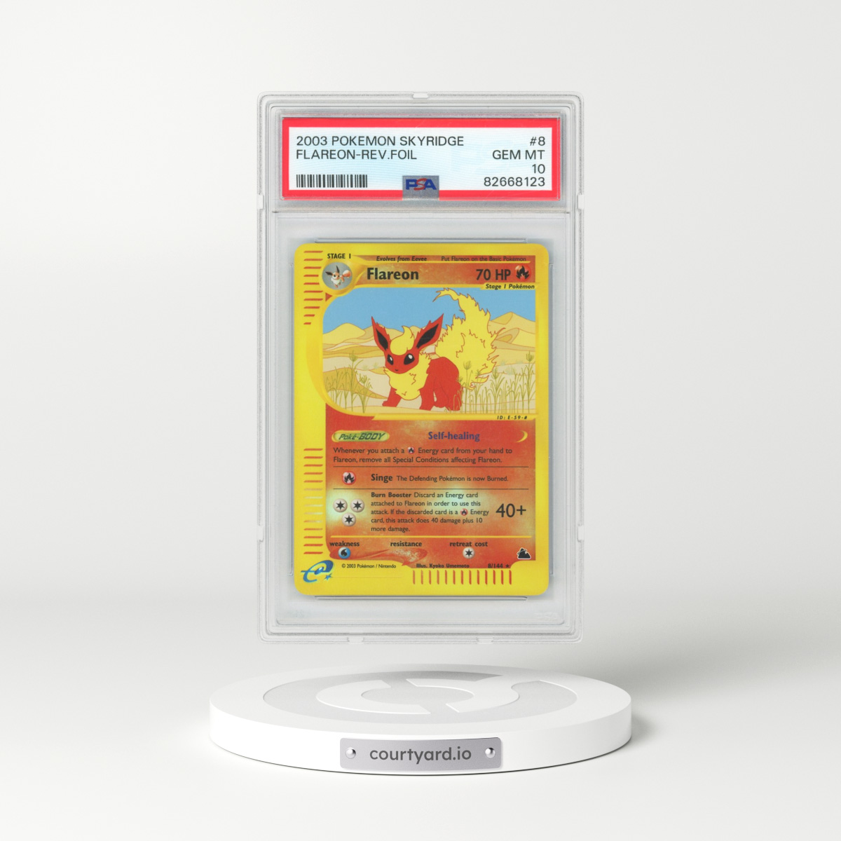 2003 Pokémon Skyridge #8 Flareon - Reverse Foil (PSA 10 GEM MINT)