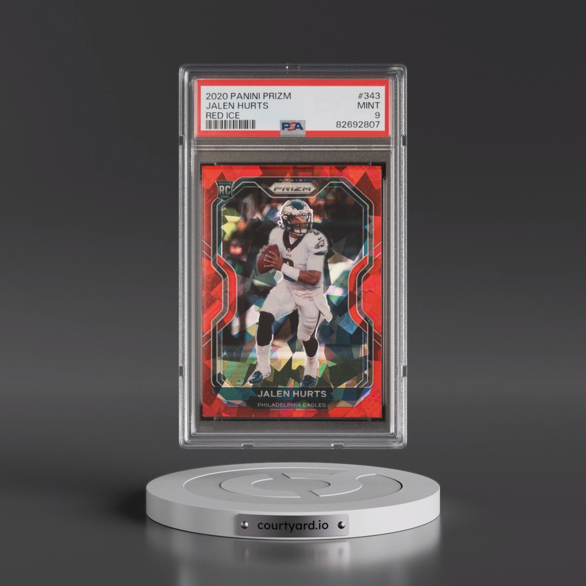 2020 Panini Prizm Jalen Hurts - Red Ice #343 PSA 9