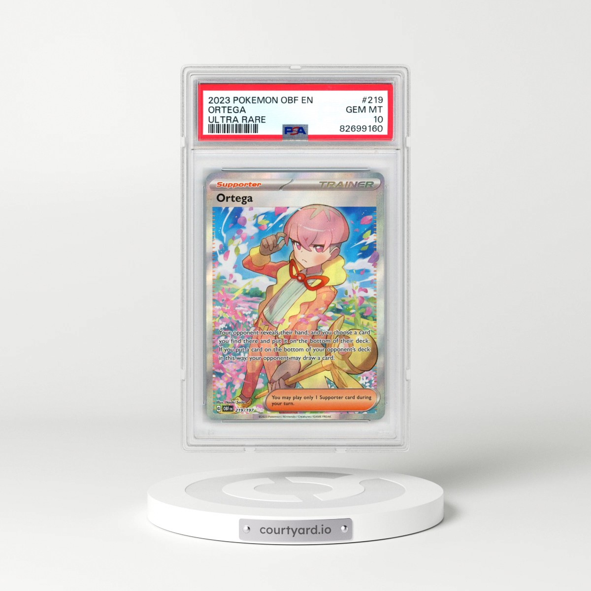 2023 Pokémon Obf EN-Obsidian Flames #219 Ortega - Ultra Rare (PSA 10 GEM MINT)