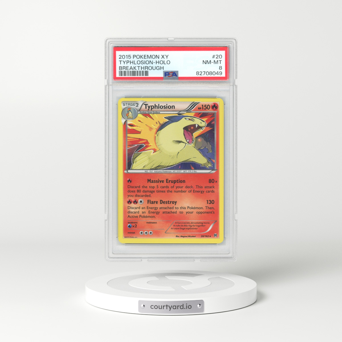 2015 XY BREAKthrough #20 Typhlosion - Holo (PSA 8 NM-MT)