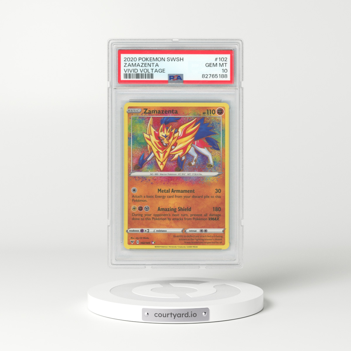 2020 Pokémon Sword & Shield Vivid Voltage #102 Zamazenta (PSA 10 GEM MINT)
