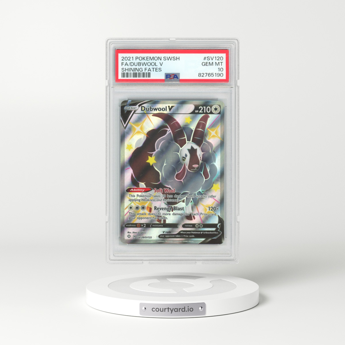 2021 Pokémon Sword & Shield Shining Fates #SV120 Dubwool V - Holo Full Art (PSA 10 GEM MINT)