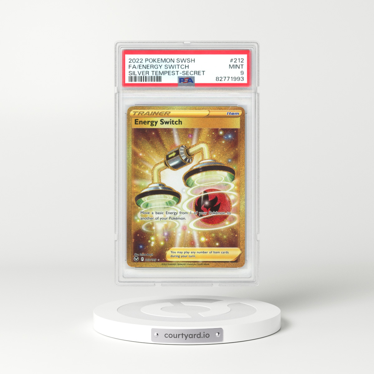 2022 Pokémon Sword & Shield Silver Tempest #212 Energy Switch - Full Art Secret (PSA 9 MINT)