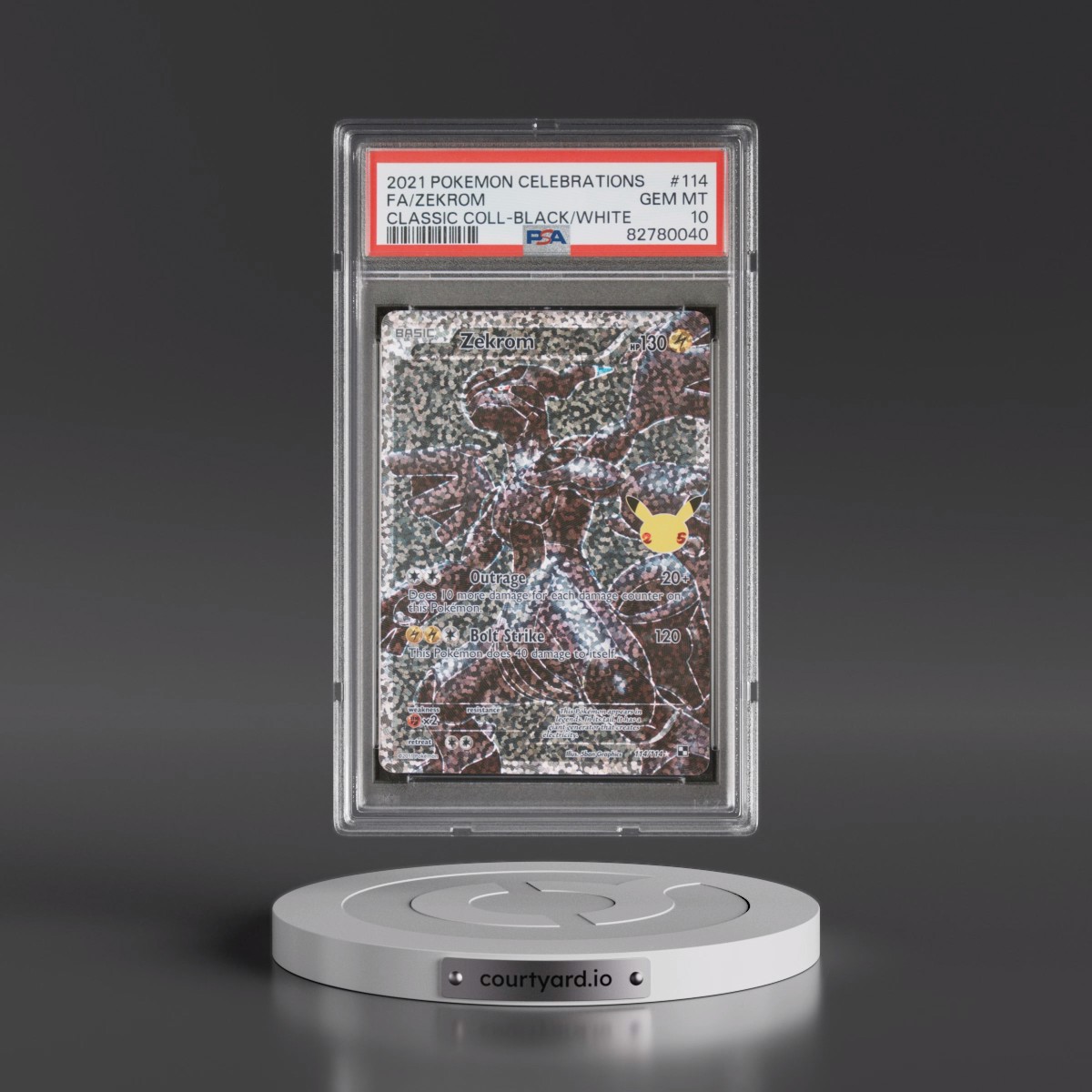 2021 Pokémon Celebrations Classic Collection #114 Zekrom - Full Art (PSA 10 GEM MINT)