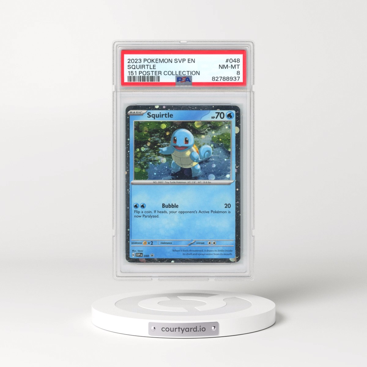 2023 Pokémon 151 #048 Squirtle - Holo (PSA 8 NM-MT)