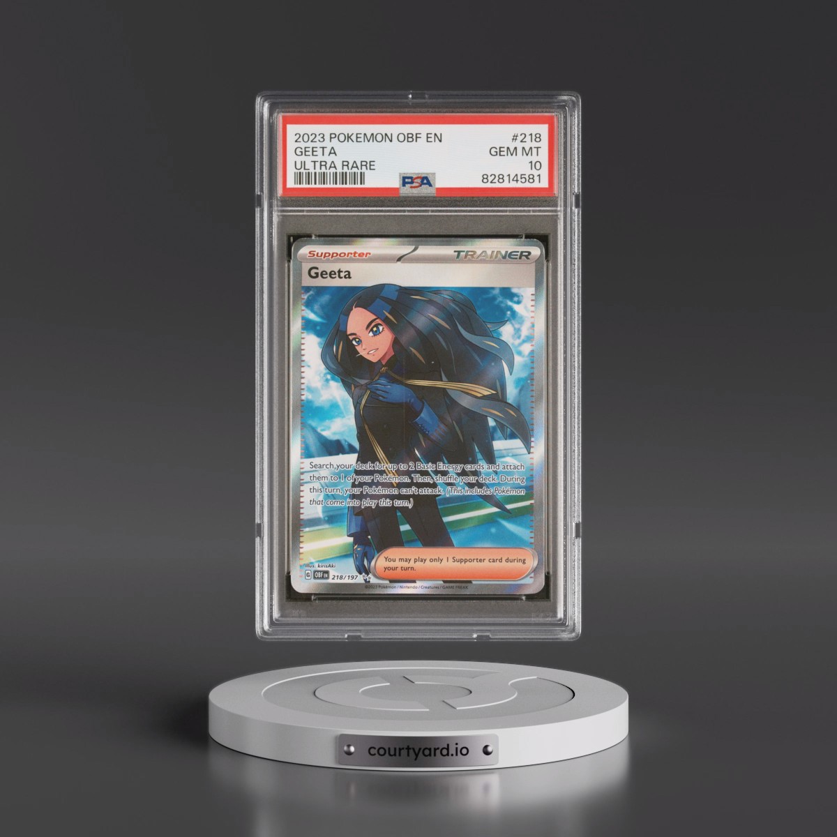 2023 Pokémon Obf EN-Obsidian Flames #218 Geeta - Ultra Rare (PSA 10 GEM MINT)