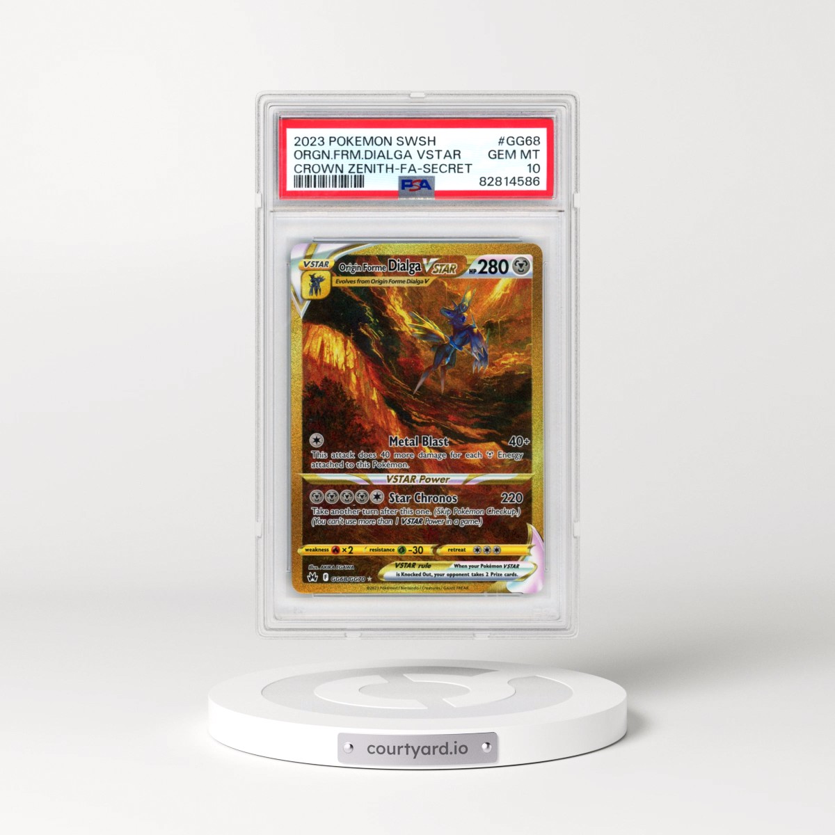 2023 Pokémon Sword and Shield Crown Zenith #GG68 Origin Forme Dialga Vstar - Full Art Secret (PSA 10 GEM MINT)