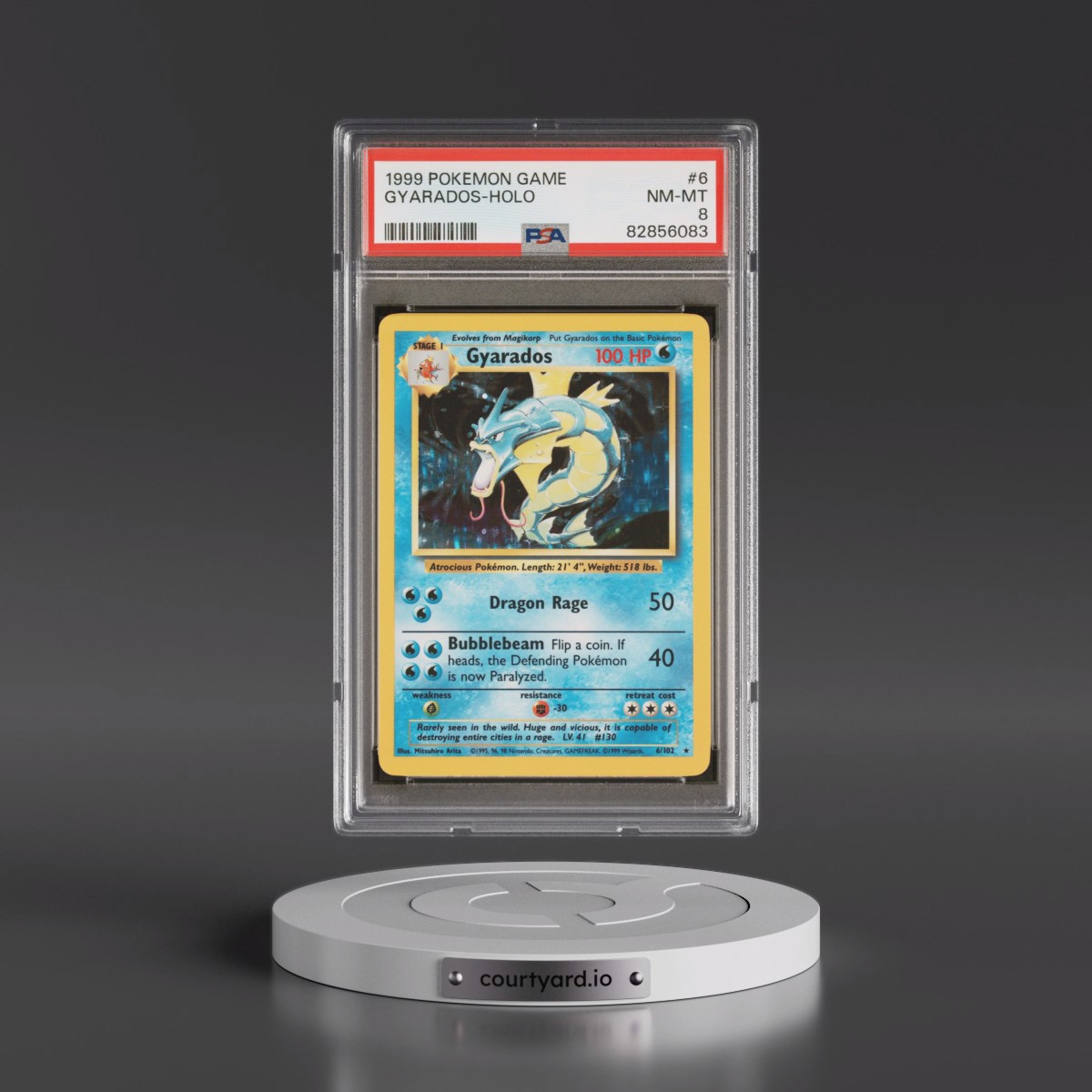 1999 Pokémon Game #6 Gyarados - Holo (PSA 8 NM-MT)