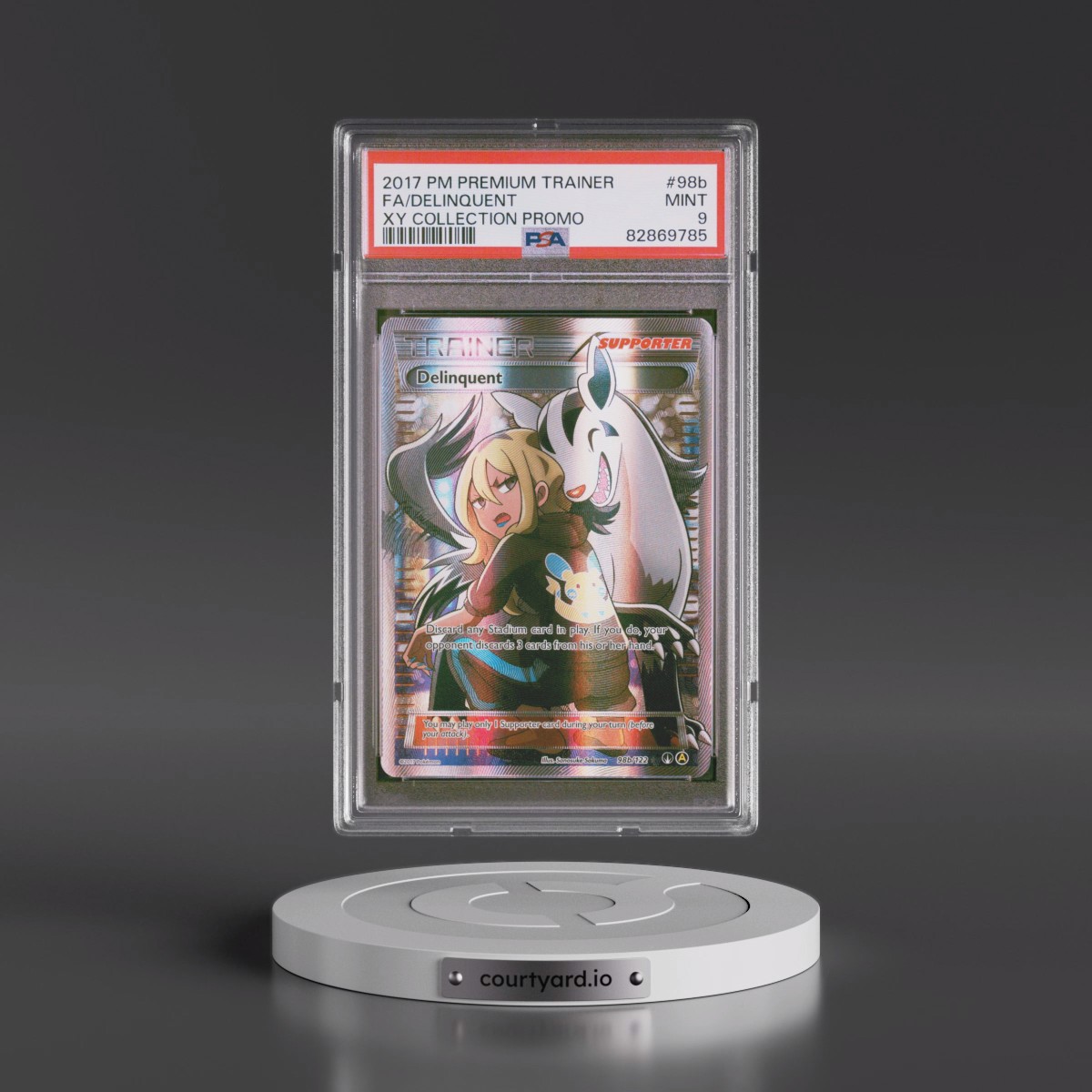 2017 Pokémon Premium Trainer XY Collection Promo #98b Delinquent - Full Art (PSA 9 MINT)