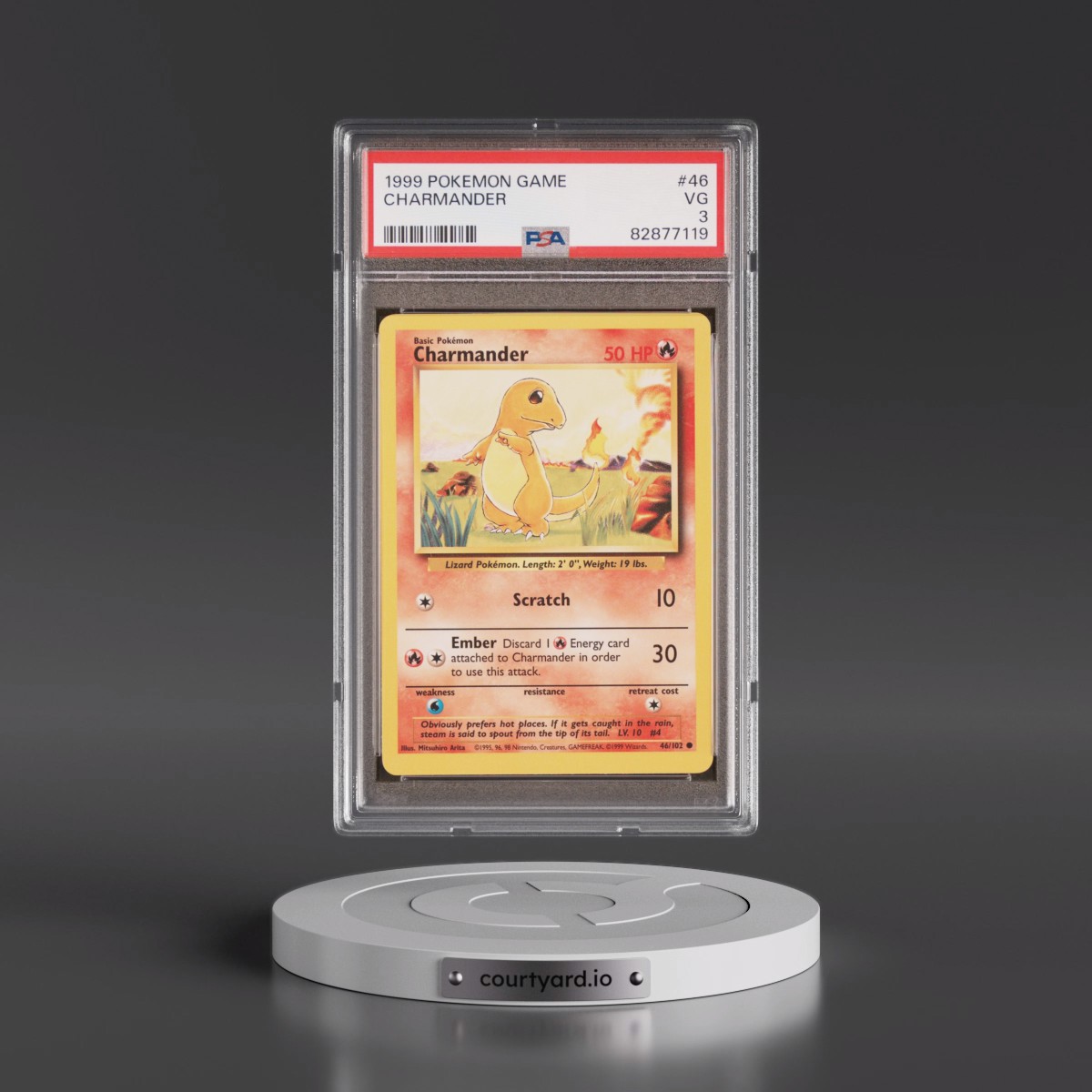 1999 Pokémon Game #46 Charmander (PSA 3 VG)