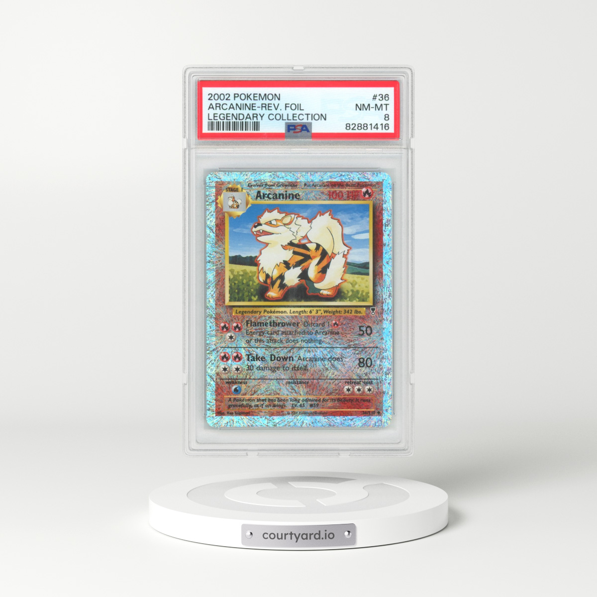 2002 Legendary Collection #36 Arcanine - Holo (PSA 8 NM-MT)