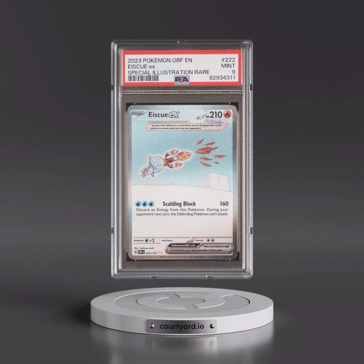 2023 Pokémon Obf EN-Obsidian Flames #222 Eiscue EX - Holo Special Illustration Rare (PSA 9 MINT)