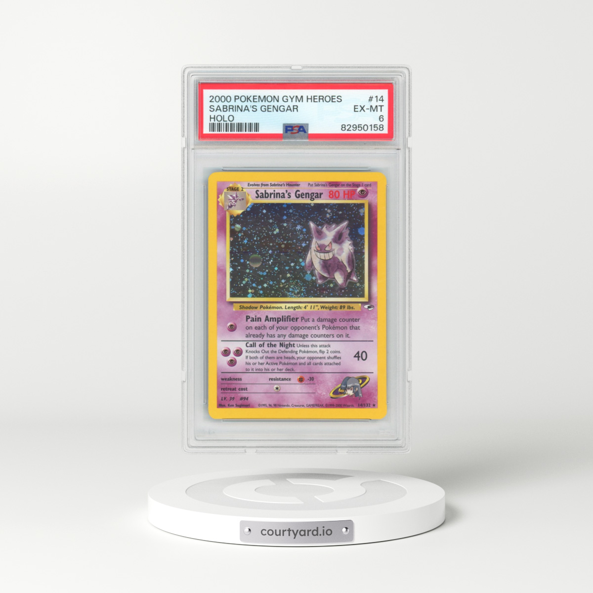 2000 Pokémon Gym Heroes #14 Sabrina's Gengar - Holo (PSA 6 EX-MT)