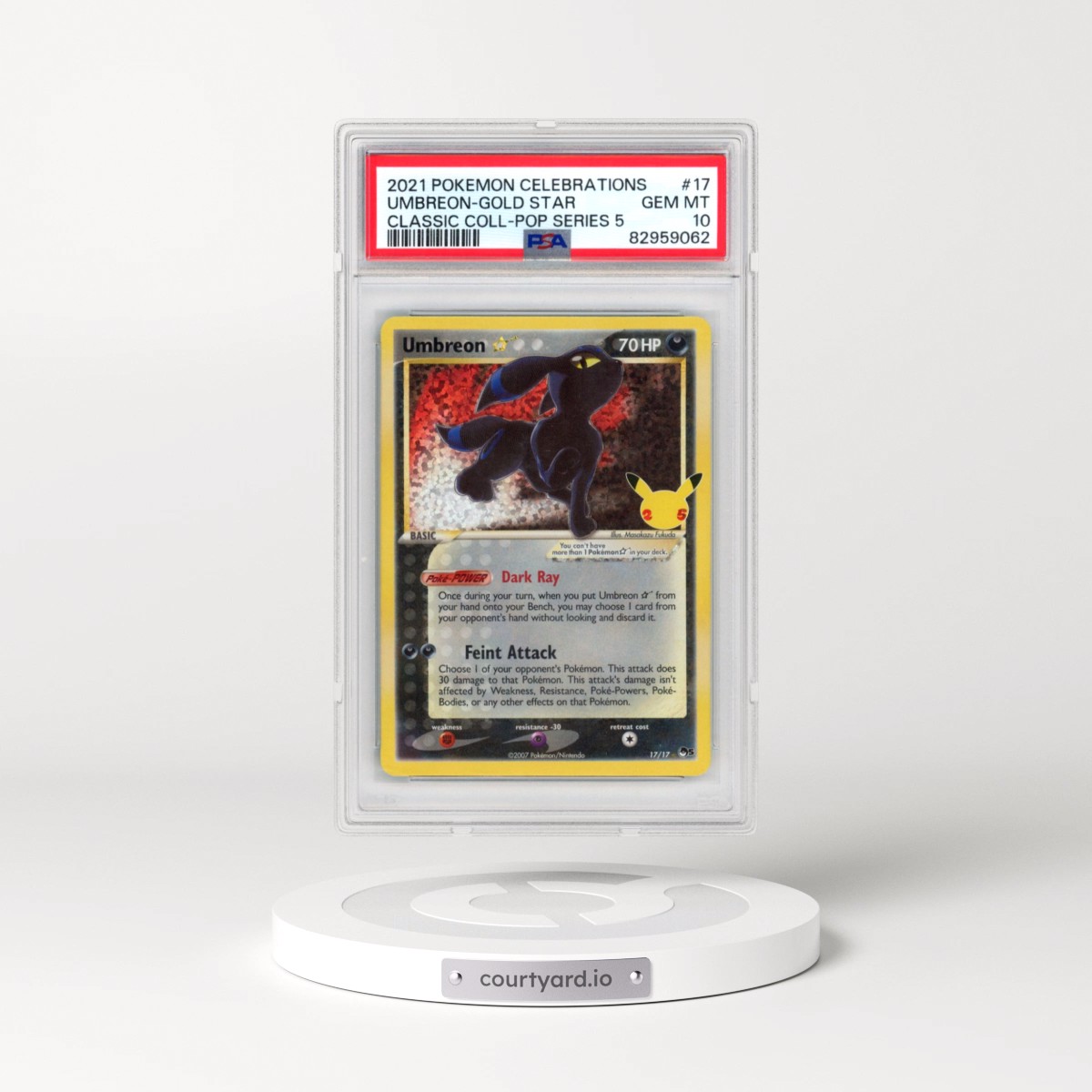 2021 Pokémon Celebrations Classic Collection #17 Umbreon-Gold Star (PSA 10 GEM MINT)