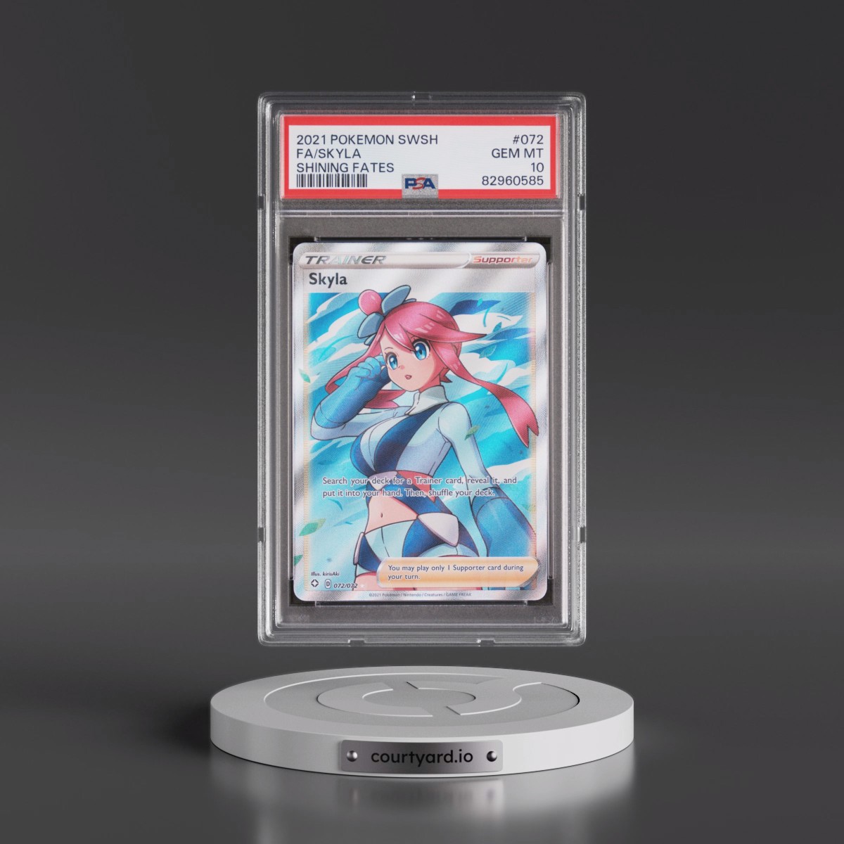 2021 Pokémon Sword & Shield Shining Fates #072 Skyla - Full Art (PSA 10 GEM MINT)