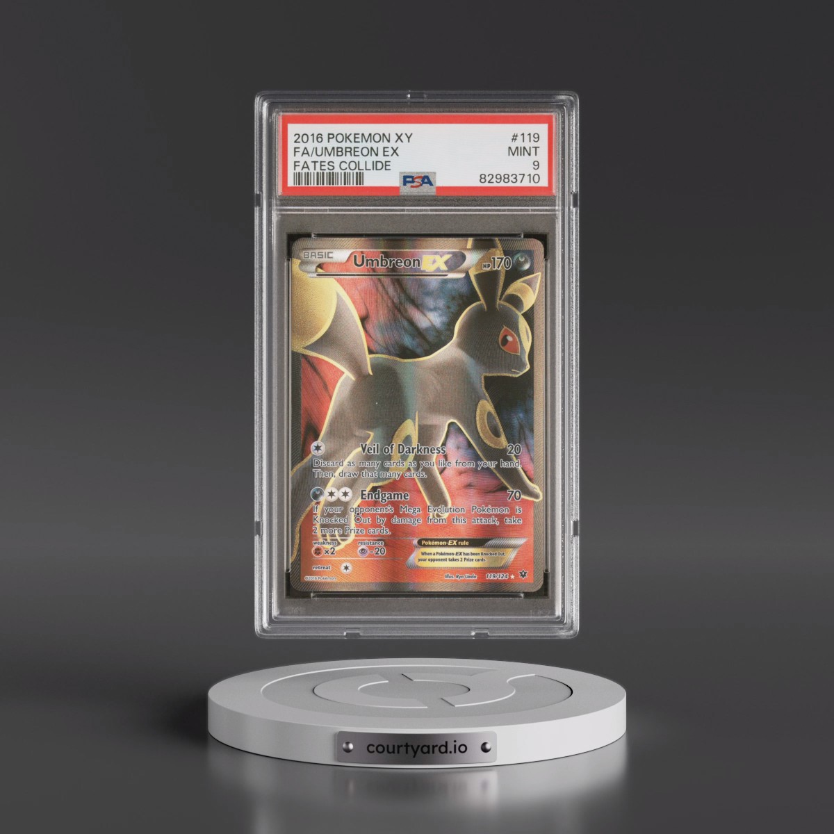 2016 Pokémon XY Fates Collide #119 Umbreon EX - Holo Full Art (PSA 9 MINT)