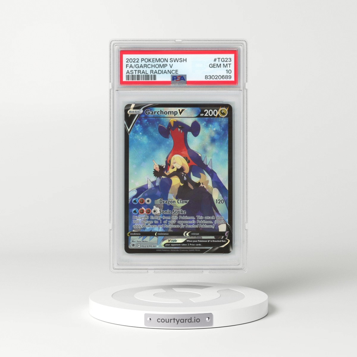 2022 Pokémon Sword & Shield Astral Radiance #TG23 Garchomp V - Holo Full Art (PSA 10 GEM MINT)