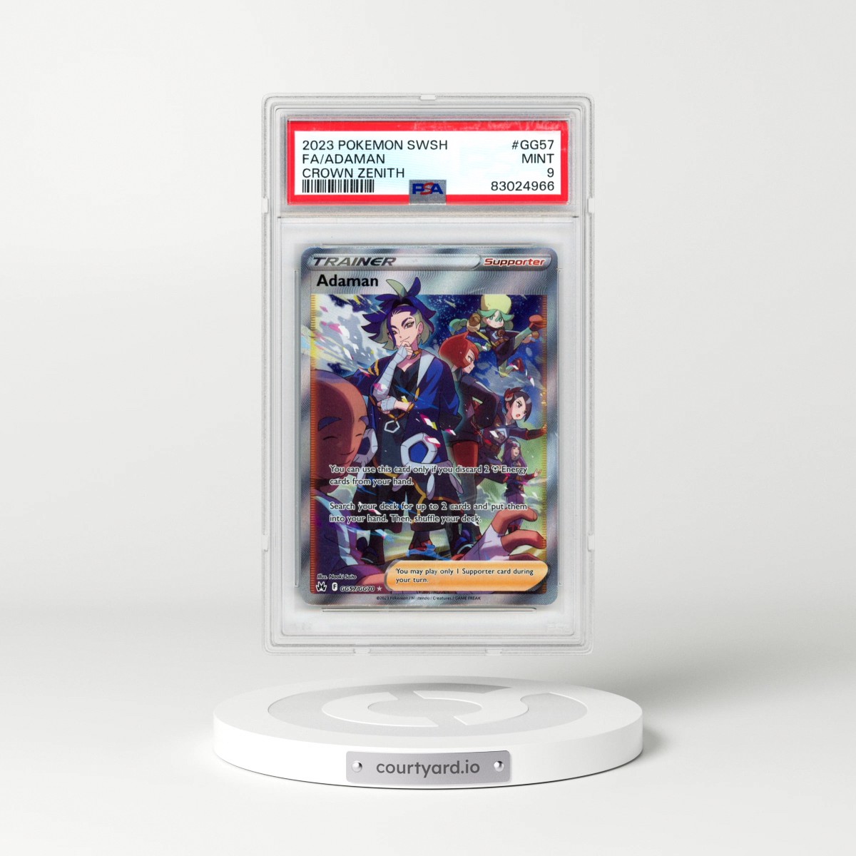 2023 Pokémon Sword and Shield Crown Zenith #GG57 Adaman - Full Art (PSA 9 MINT)