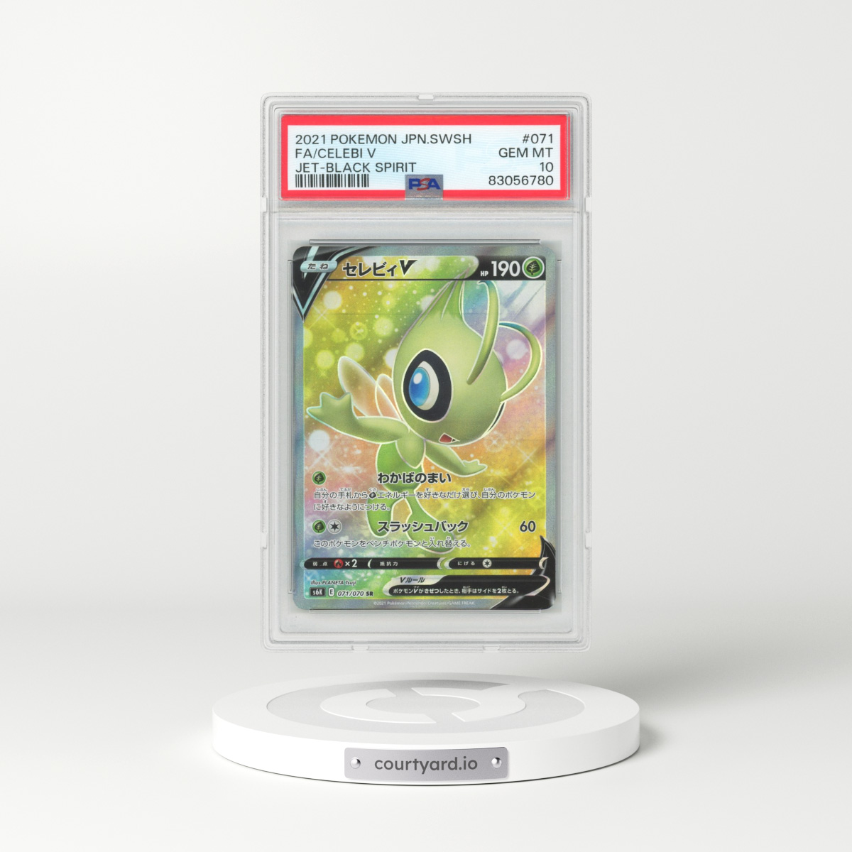 2021 Pokémon Sword & Shield Jet-Black Spirit #071 Celebi V - Holo Full Art (PSA 10 GEM MINT)