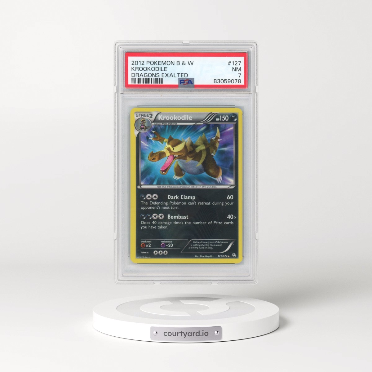 2012 Pokémon Black & White Dragons Exalted #127 Krookodile (PSA 7 NM)