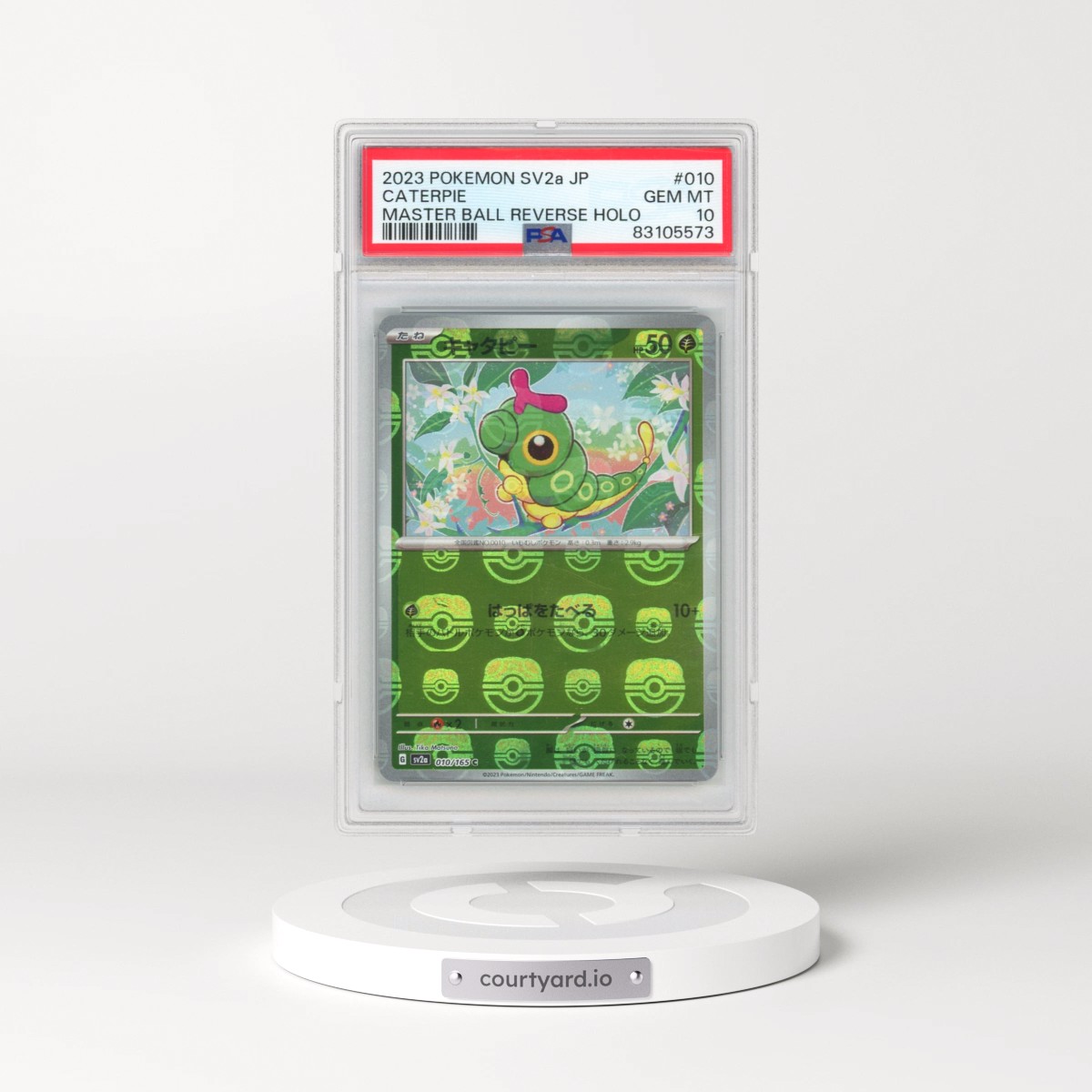2023 Pokémon Sv2a-Pokemon 151 #010 Caterpie - Reverse Holo Master Ball (PSA 10 GEM MINT)