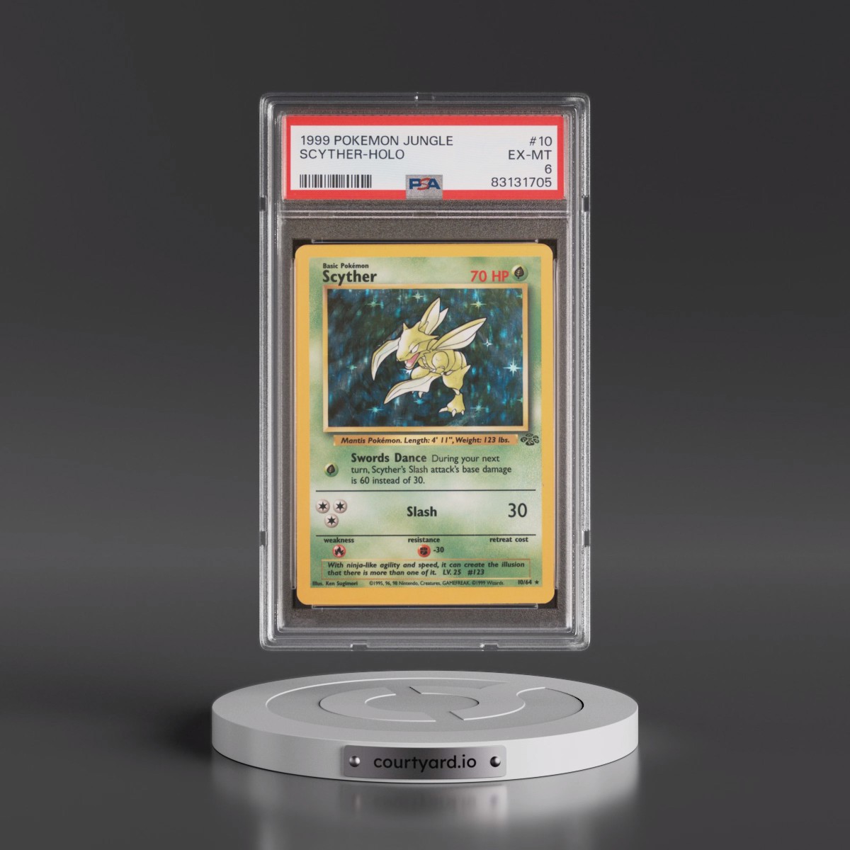 1999 Pokémon Jungle #10 Scyther - Holo (PSA 6 EX-MT)