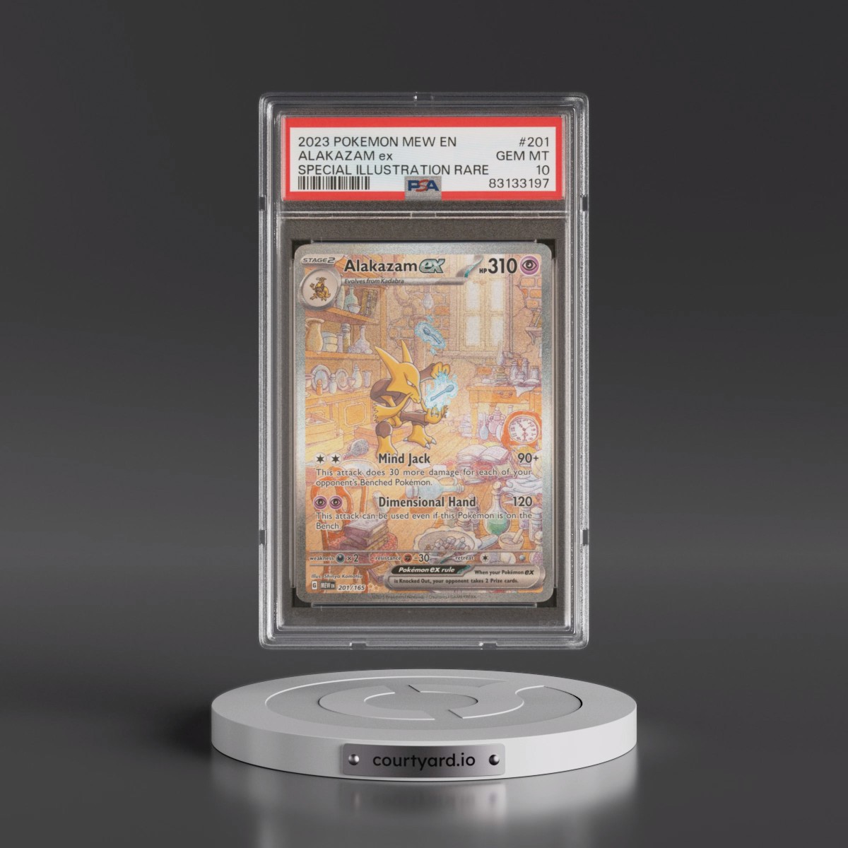 2023 Pokémon Mew EN-151 #201 Alakazam EX - Holo Special Illustration Rare (PSA 10 GEM MINT)