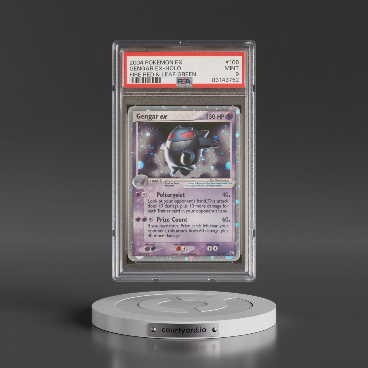 2004 Pokémon EX Fire Red & Leaf Green #108 Gengar EX - Holo Holo (PSA 9 MINT)
