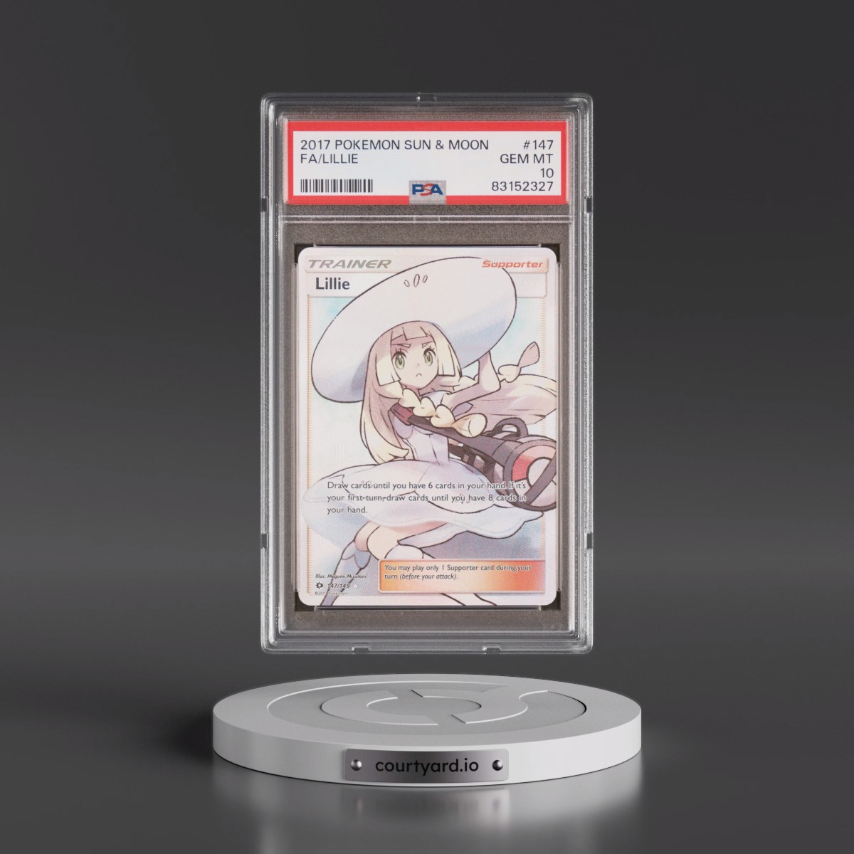 2017 Pokémon Sun & Moon #147 Lillie - Full Art (PSA 10 GEM MINT)