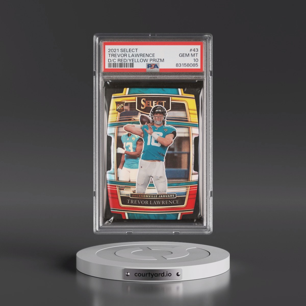 2021 Panini Select #43 Trevor Lawrence - Die-Cut Red/Yellow Prizm (PSA 10 GEM MINT)