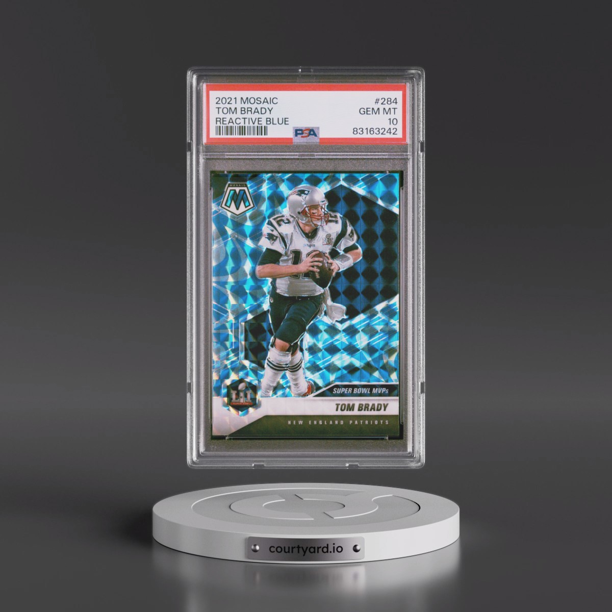 2021 Panini Mosaic Tom Brady - Reactive Blue #284 PSA 10