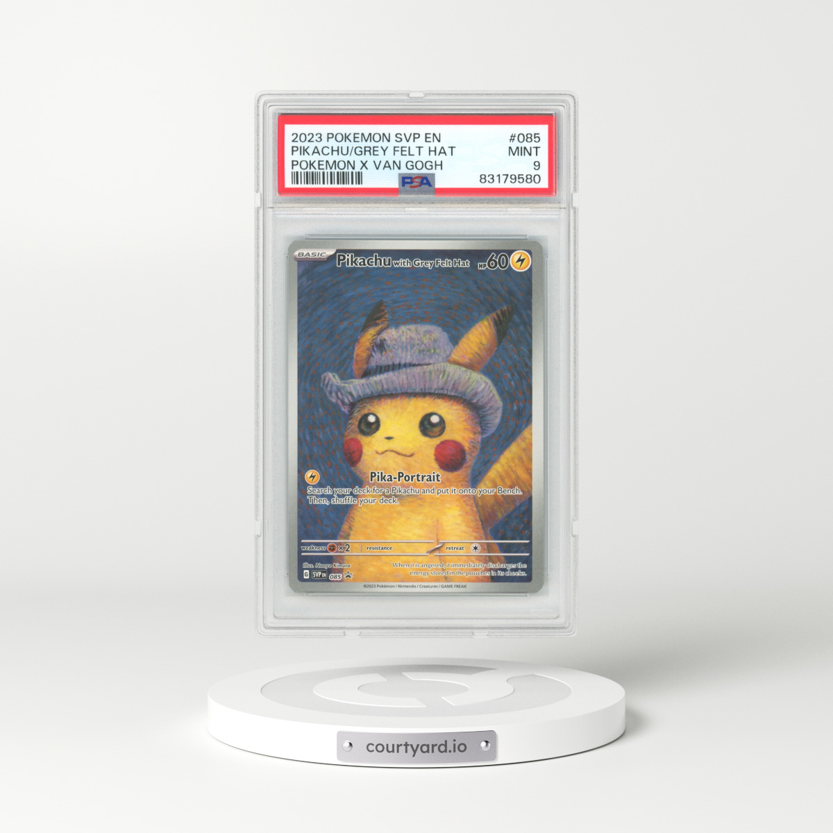 2023 Pokemon X Van Gogh #85 Pikachu with Grey Felt Hat - Full Art (PSA 9 MINT)